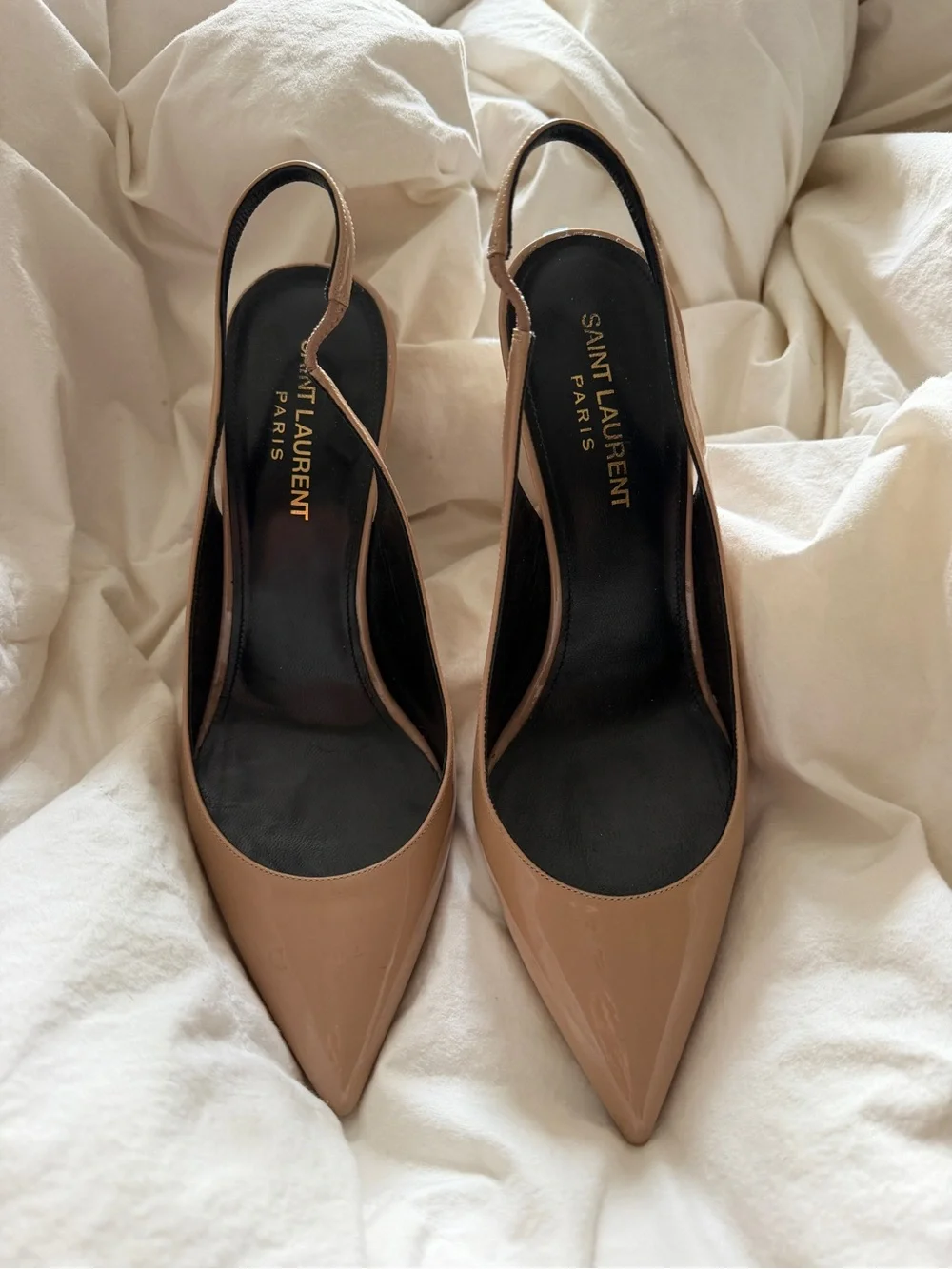 Saint Laurent sling back heels in nude SIZE 37 - Picture 1 of 8
